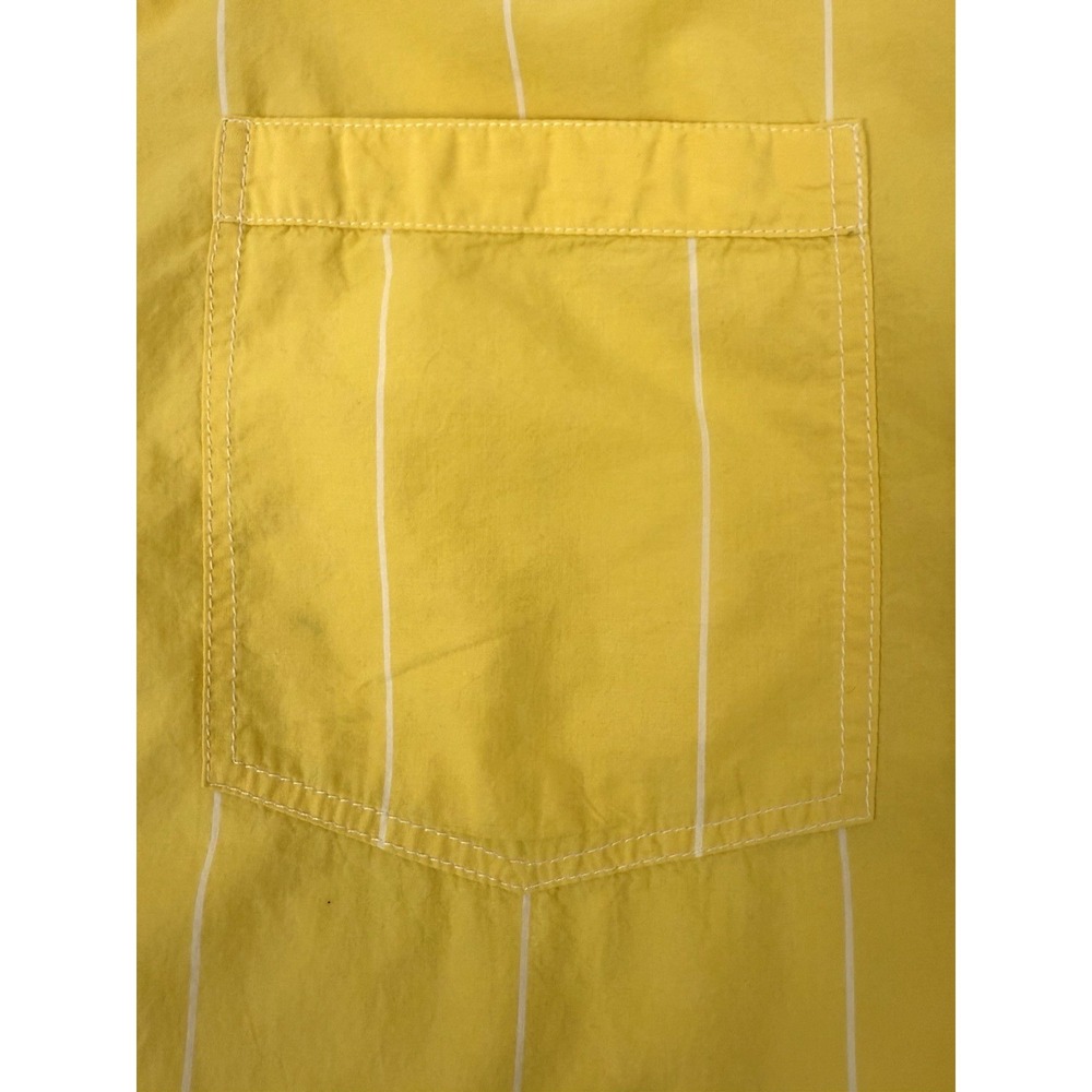 We The Free Urban Outfitters Yellow Striped Button Down Shirt Oversize Womens M - Picture 11 of 12